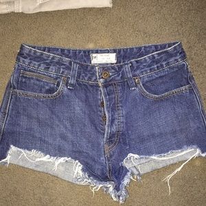 Free People high rise denim shorts